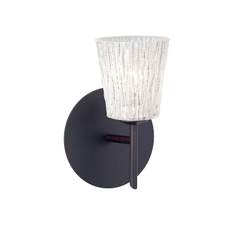 Besa Lighting Nico 4 Mini Sconce, Glitter Stone, Bronze Finish, 1x40W Halogen 1SW-5125GL-BR